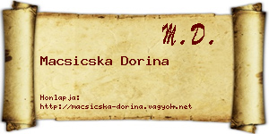 Macsicska Dorina névjegykártya